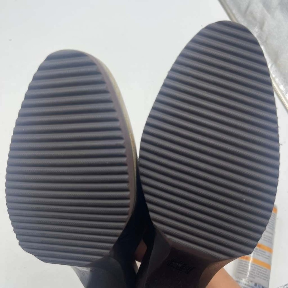 Icon Womens Pug Dog Graphic Leather Mules Clogs Black Gray‎ Size 5.5M - Picture 2 of 8